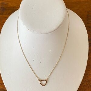 Delicate Gold tone Open Heart Necklace with stone- Timeless Women’s Jewelry